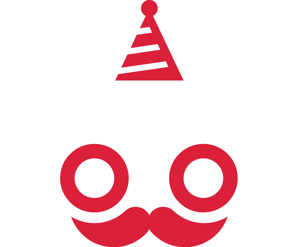 Parti-Fotos Logo in red and white